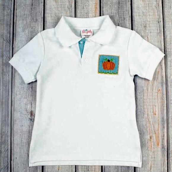 Smocked Pumpkin Polo Shirt - 2T - Picture 5 of 5